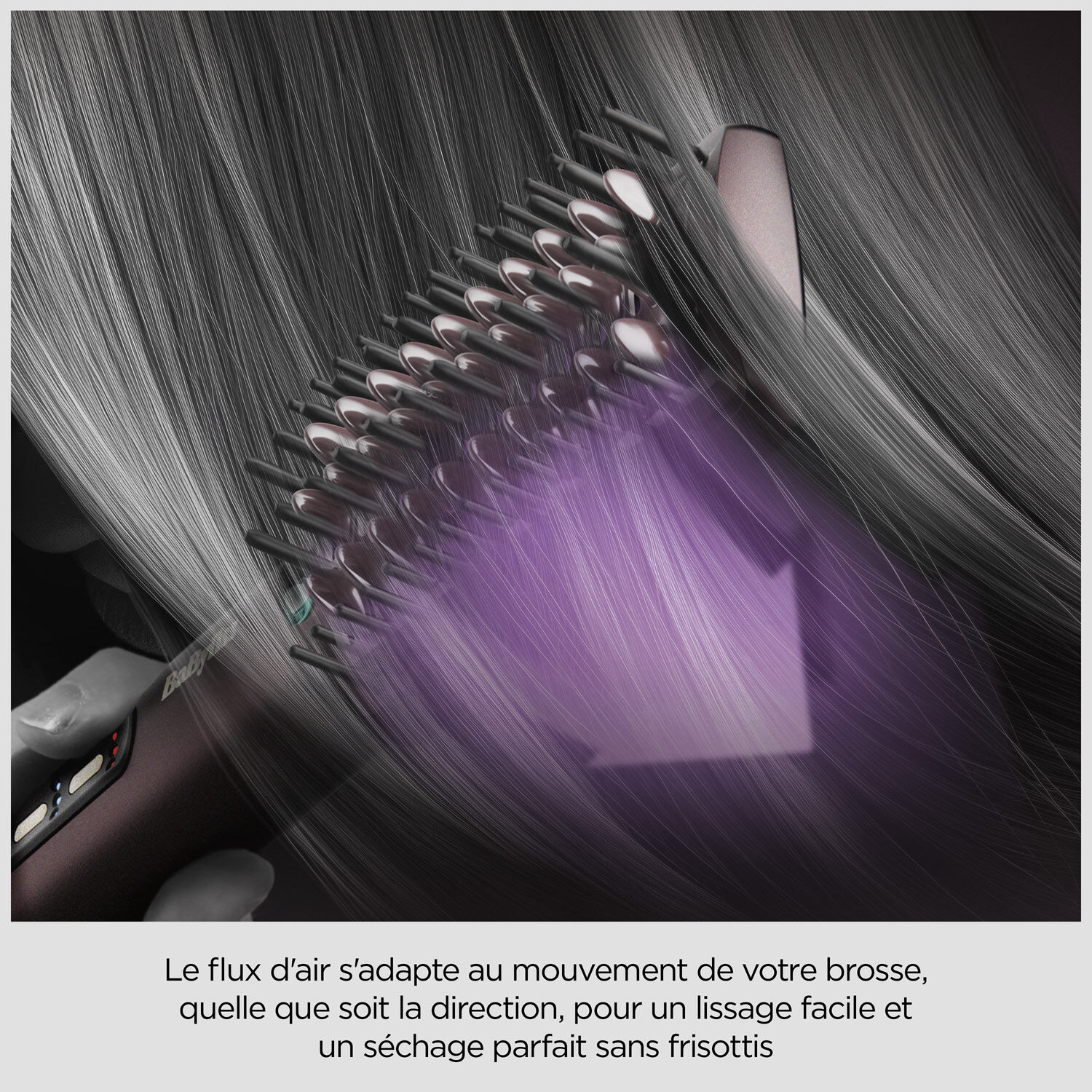 Brosse lissante  Air Power Smooth de BaByliss pour un lissage sur cheveux mouill&eacute;s ou secs
